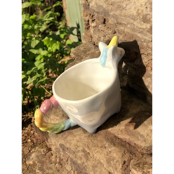 Unicorn Coffee Mug 'You Are Unique' Pastel Rainbow Handle 8oz Ceramic Cup Cute - Picture 4 of 8